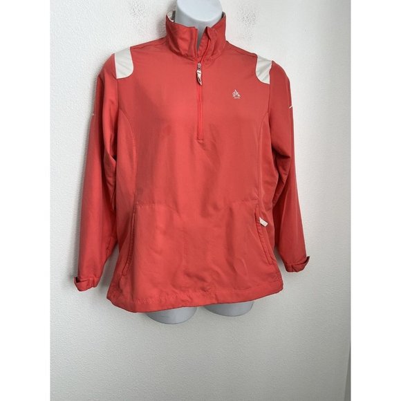 Nike Golf Women’s LIGHTWEIGHT POLY  1/4 ZIP GOLF PULLOVER Orange AT&T Na… - Picture 1 of 12